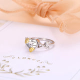 Sterling Silver Sunflower Urn Ring for Ashes Engraved With Always in My Heart