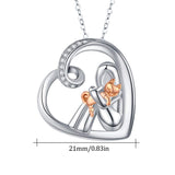Sterling Silver Cat Jewelry Gift with A Girl Cute Animal Love Heart Pendant for Women Pet Lover