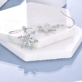 Snowflake Earrings Sterling Silver Snowflake Dangle Drop Earring for Women Christmas Jewelry Gifts