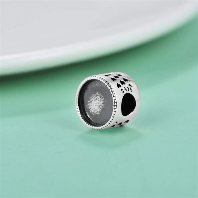 S925 Sterling Silver Personalized Photo Charm Fit Pandora Bracelet Necklace Customized Heart Round Shape Picture Bead