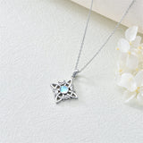 Sterling Silver Moonstone Witches Knot Pendant Necklace