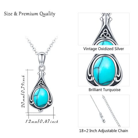 Sterling Silver Opal Turquoise TearDangle Urn Necklace for Ashes