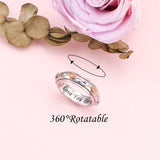 Anxiety Spinner Rings Sunflower Fidget Ring Rose Flower Ring Sterling Silver ADHD Stress Relieving Ring
