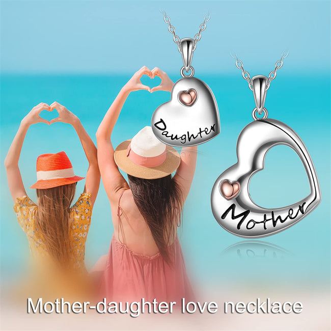 Mother Daughter Necklace Sterling Silver Mothers Day Birthday Jewelry Gifts for Women Mom Daughter