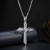 925 Sterling Silver Cross Urn Necklace - Memorial Pendant Cremation Keepsake Jewelry for Ashes