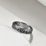 Spinner Anxiety Ring Sterling Silver Celtic Fidget Ring for Anxiety Celtic Knot Trinity Stress Relief Rings for Women Men