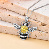 Bee Necklaces for Women Sterling Silver with CZ Honey Jewelry Honeycomb Bumble Bee Themed Christmas Halloween Mothers Day Gifts for Women Girls Wife