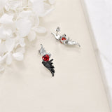 Sterling Silver Angel Devil Stud Earrings