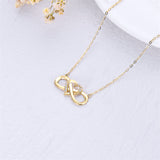 14K Solid Gold Heart Infinity Pendant Necklace for Women, Real Gold Love Jewelry Anniversary Birthday Gifts for Her, Wife, Mom, Girlfriend, 18inch