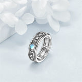Sterling Silver Anxiety Spinner Rings Rotatable Mood Rings for Women Relieve Stress Gift