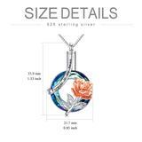 Rose Urn Necklaces for Ashes 925 Sterling Silver Rose Flower Cremation Jewelry with Crystal Memorial Keepsake w/Funnel Filler for Women Girls