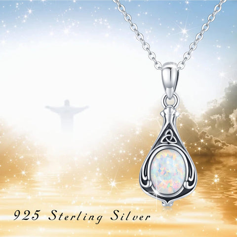 Sterling Silver Opal Turquoise TearDangle Urn Necklace for Ashes
