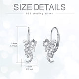 Dragon Earrings for Girls Women Animals Leverback Earrings Sterling Silver Drop Dangle Jewelry Gift