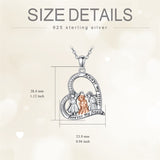 Sterling Silver Sister Necklace for 3 Sisters Pendant, Big Litter Sisters Birthday Jewelry Gift