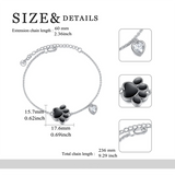 Ashe Bracelets for Women Sterling Silver Paw Print Urn Cremation Jewelry Pet Ashes for Women Keepsake Bracelet