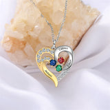 925 Silver Necklace with Birthstones Personalized Custom Name Necklace Pendant For Women Mother