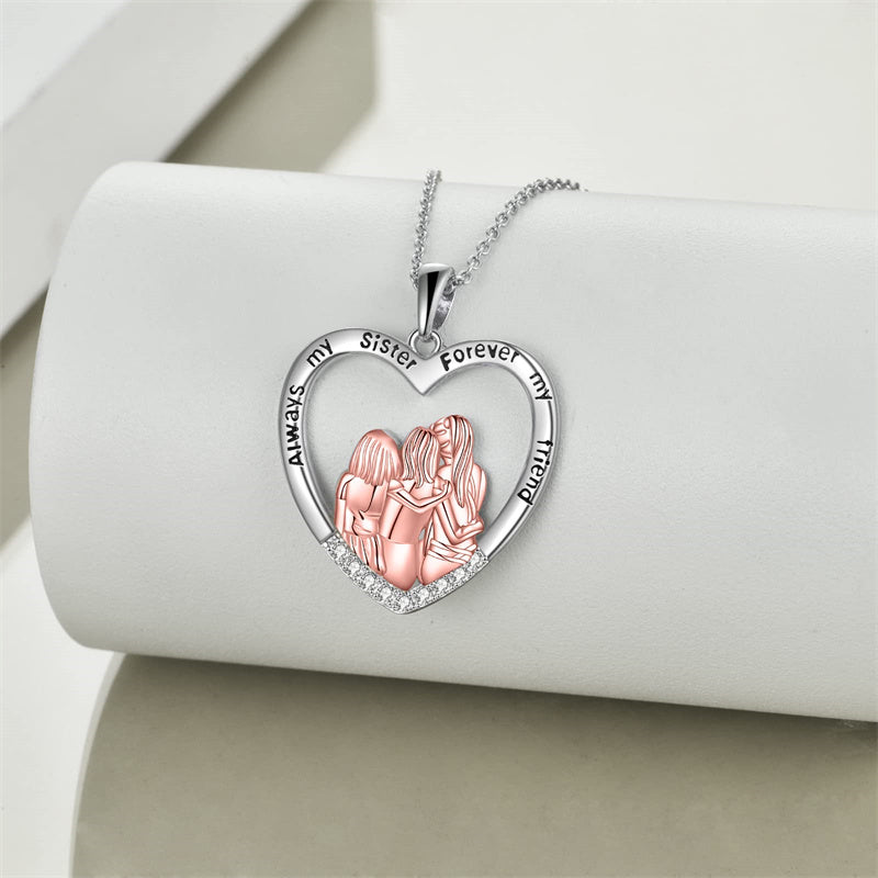 My Sister Double Circle Pendant Necklace