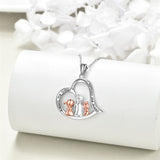 Sterling Silver Brother and Sister Pendant Necklace With Engraved
