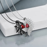 Angel and Devil Couples Necklace Sterling Silver Matching Necklace Love Pendant Couples Jewelry Gifts for Couple Her Him