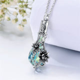 Sterling Silver Rose Sunflower Flower Cremation Necklace For Ashes Crystal Urn Necklace For Women Memorial Jewelry