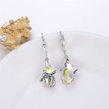 Dragonfly Dangle Earrings 925 Sterling Silver Hypoallergenic Dragonflies Teardrop Crystal Earrings Jewelry