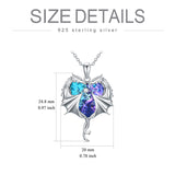 Sterling Silver Crystal Dragon Necklace Gift for Women Girl