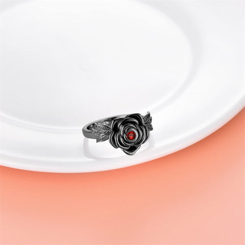 925 Sterling Silver Rose Flower Cremation Urn Ring Ashes Cremation Keepsake Ring Jewelry