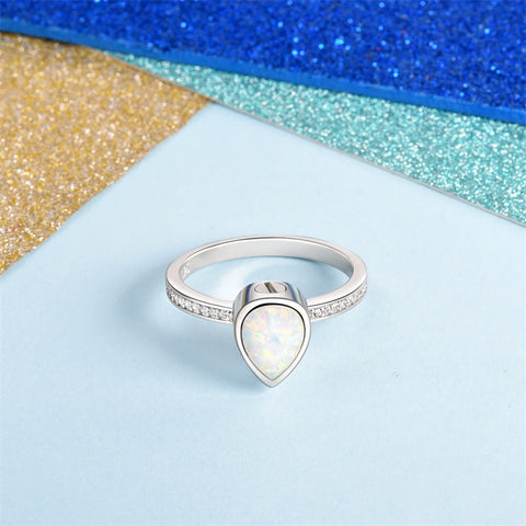 925 Sterling Silver Teardrop Urn Rings Hold Loved Ones Ashes Cz Cremation Memorial Ring Keepsake Jewelry for Women