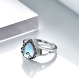 Sterling Silver Moonstone Filigree Urn Ring for Ashes