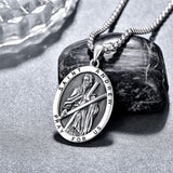 925 Sterling Silver Patron Saint Medals | Amulet Necklace Protection Jewelry for Men with 2.5mm 22"+2" Chain
