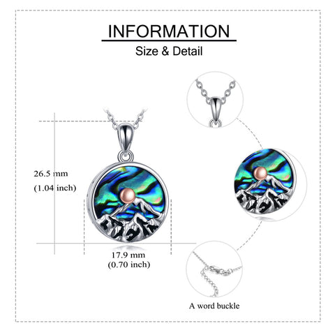 Mountain Range Urn Necklace for Ashes Sterling Silver Crystal Mountain Pendant Necklace Nature Jewelry Gift for Women