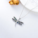 Sterling Silver Blue Dragonfly Pendant Necklace