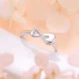 Sterling Silver Forever In My Heart Infinity Mini Ring Heart Shape Hold Loved Ones Ashes Cremation Urn Ring for Women Finger Ring