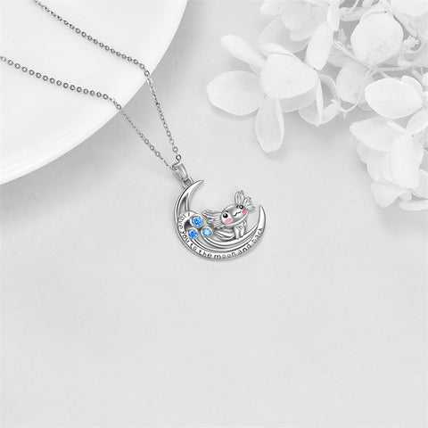Sterling Silver Axolotl Pendant Necklace With Engraved