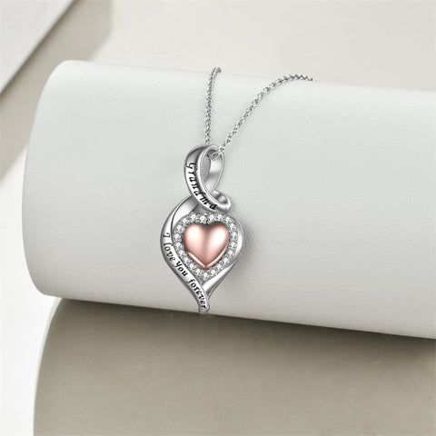 Sterling Silver Grandma Infinity Love Heart Urn Necklace for Ashes