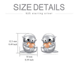 Sterling Silver Otter Stud Earrings