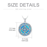 Sterling Silver Opal Celtic Knot Witches Knot Pendant Necklace
