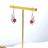 Hummingbird Earrings 925 Sterling Silver Daisy Flower Dangle Drop Infinity Earrings Birthstones Jewelry for Women
