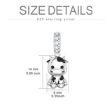 Sterling Silver Cow Charm Cow Bead Cow Jewelry for Girls Women