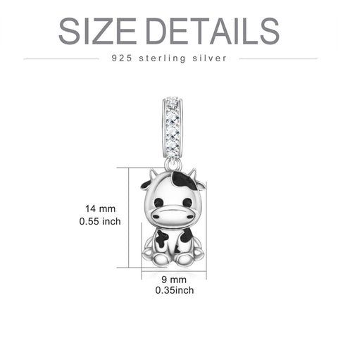Sterling Silver Cow Charm Beads