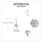 Snowflake Earrings Sterling Silver Snowflake Dangle Drop Earring for Women Christmas Jewelry Gifts