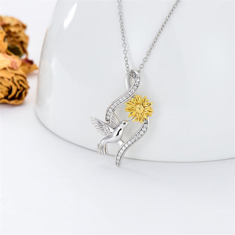 Sterling Silver Hummingbird Pendant Necklace for Women Girls