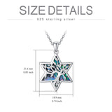 Sterling Silver Black Onyx Abalone Shell Celtic Knot Tree of Life Pendant Necklace