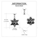 Sterling Silver Black Onyx Abalone Shell Celtic Knot Tree of Life Pendant Necklace