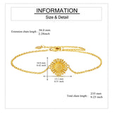 14k Yellow Gold Sunflower Bracelet for Women Sunflower Jewelry Gifts for Her