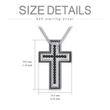 Matching Cross Sterling Silver Couple Necklace Cross Faith Jewelry for Mother Daughter Son Sisters Friends Relationship
