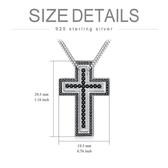 Matching Cross Sterling Silver Couple Necklace Cross Faith Jewelry for Mother Daughter Son Sisters Friends Relationship