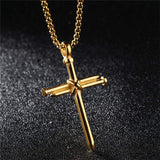 Cross Necklace for Men Cross Pendant Stainless Steel Necklace