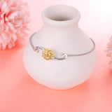 Sterling Silver Forever in My Heart CZ Cremation Urn Locket Memorial Ashes Holder Bangle Urn Keepsake Bracelet