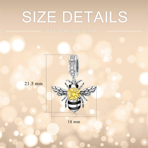 Spacer Bee Charm  Queen Bumble Bee Bead with Sunflower Honeycomb Bracelet Jewelry Gifts for Women Girls Birthday Christmas Halloween